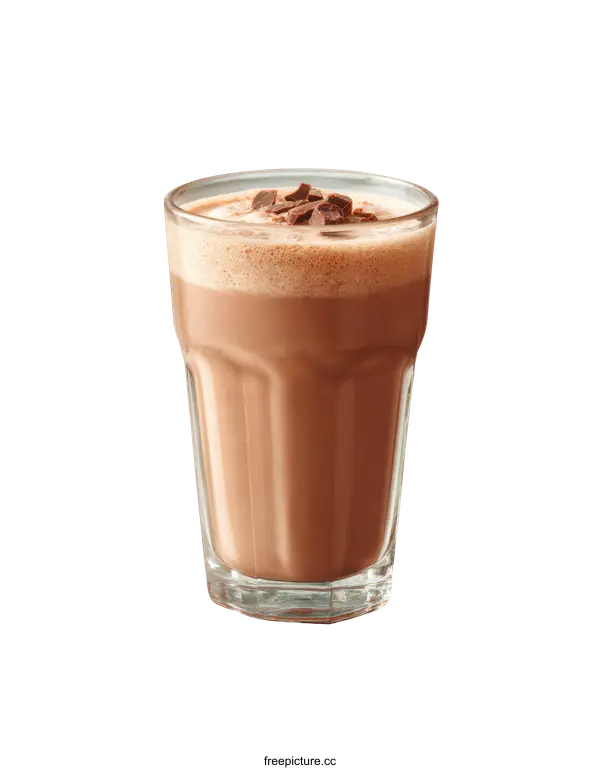 [Transparent Background PNG]Delicious Chocolate Smoothie in a Glass