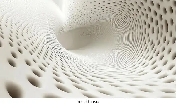 Abstract White Tunnel Design with Dotted Pattern