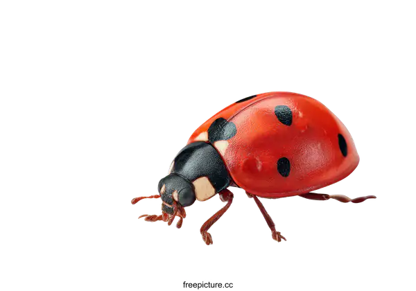 [Transparent Background PNG]Close-up of a ladybug on a white background