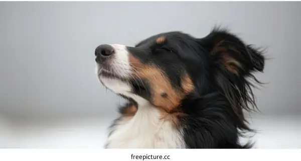 A Border Collie with eyes closed and looking relaxed