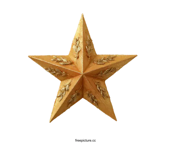 [Transparent Background PNG]Golden Christmas Star Ornament