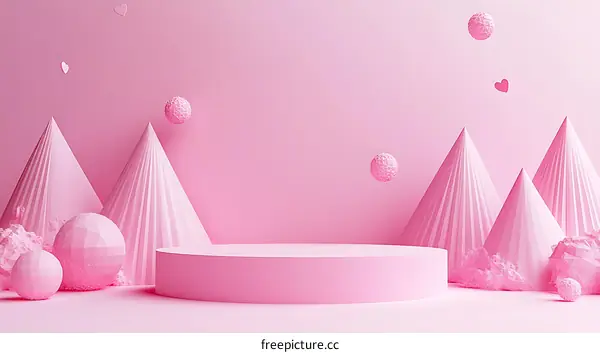 Pink Geometric Abstract Display Stand