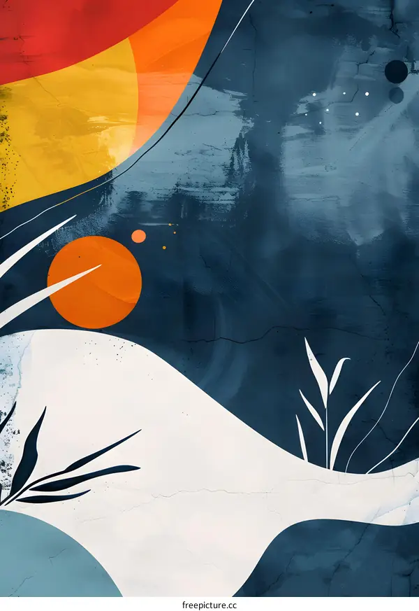 Abstract Blue and Yellow Watercolor Painting