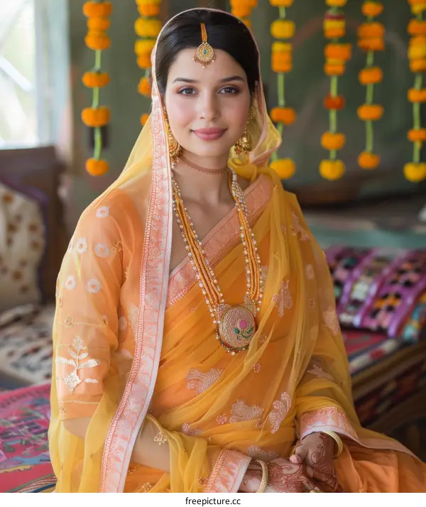 Beautiful Indian Woman in Traditional Clothing