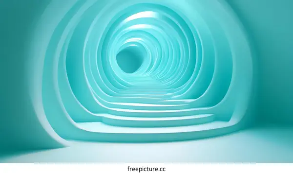 Abstract Turquoise Architectural Tunnel