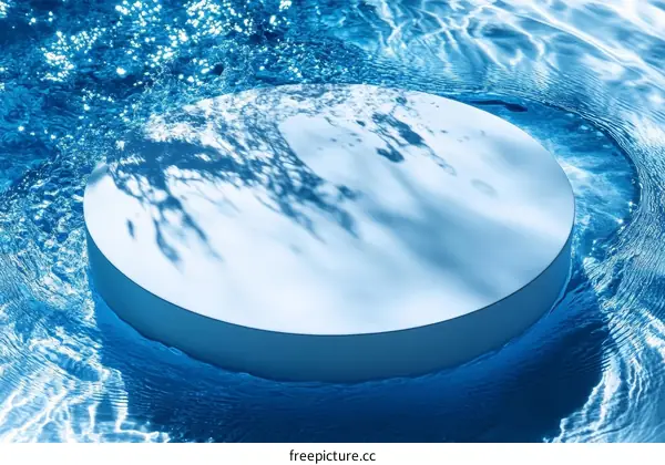 Abstract Round Blue Water Product Display