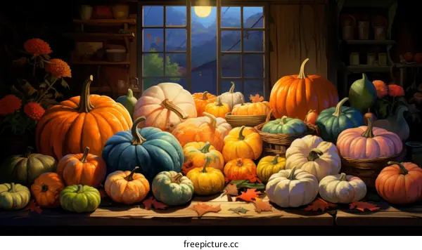 Abundant Pumpkins: A Harvest Still Life