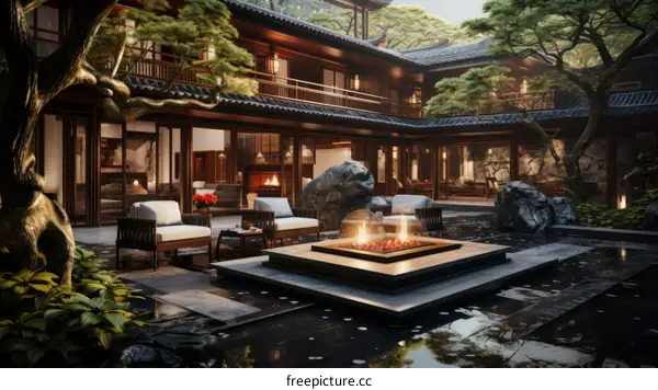 A Traditional Chinese Courtyard Reimagined with a Modern Twist