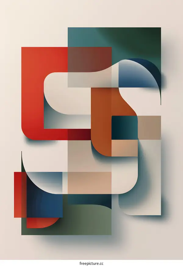 Abstract Geometric Shapes and Colors Background Design