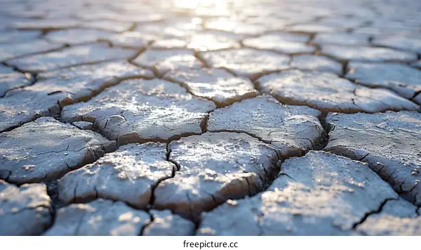 Close-up of dry cracked earth