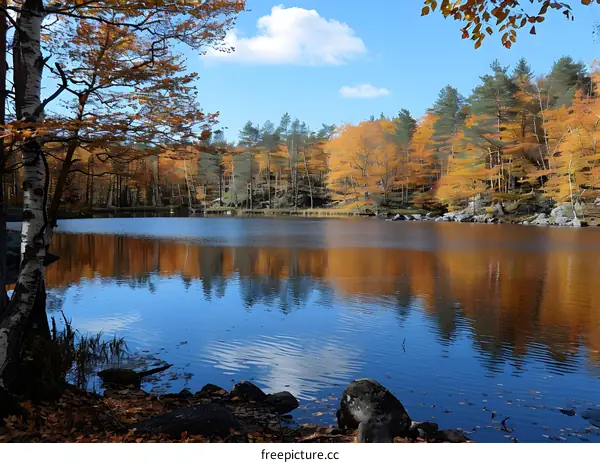 Autumn Reflection on the Lake