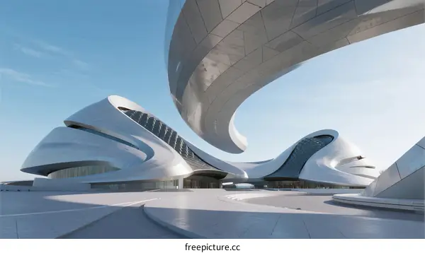 Modern Curved Architectural Structure with Smooth Lines