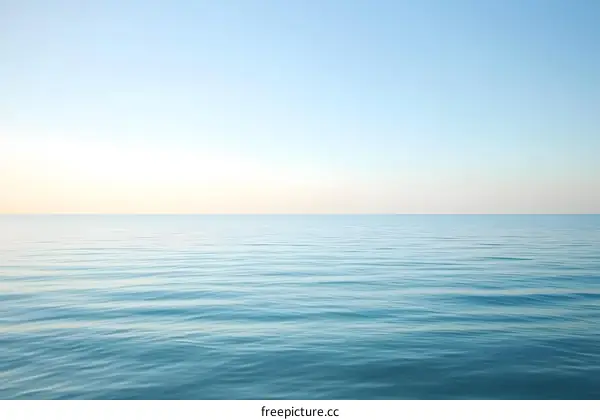 Calm Sea Surface with Blue Sky