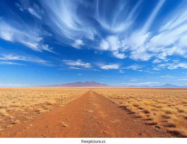 Road through the middle of the desert