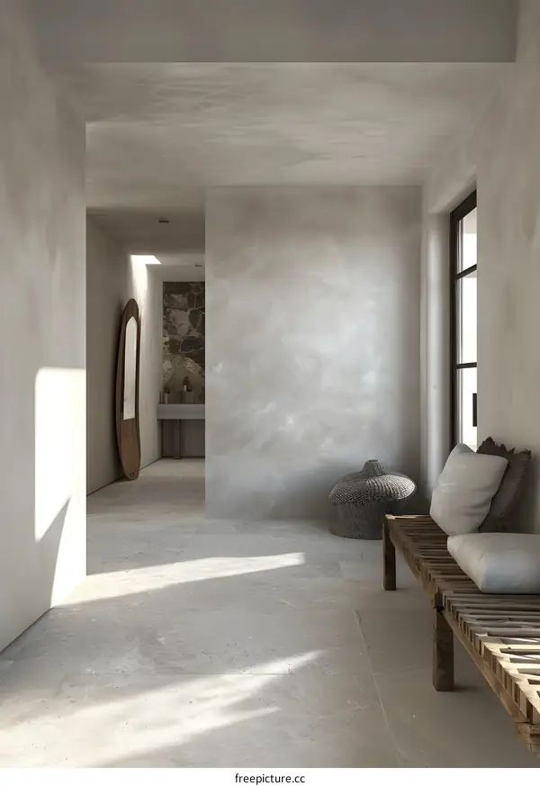 Minimalist Modern Interior Design with Light and Shadow