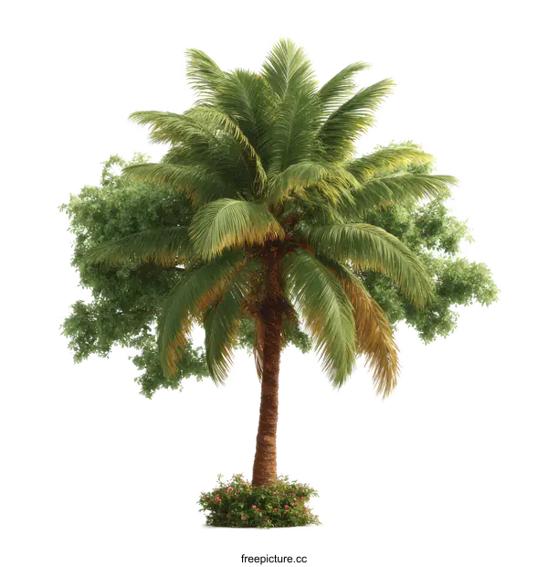 [Transparent Background PNG]Tropical Palm Tree Illustration Against White Background