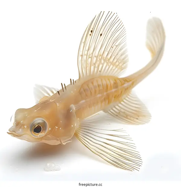 A transparent fish with a white background