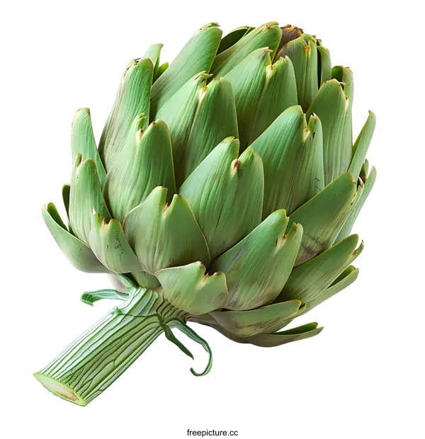[Transparent Background PNG]Fresh green artichoke on white background