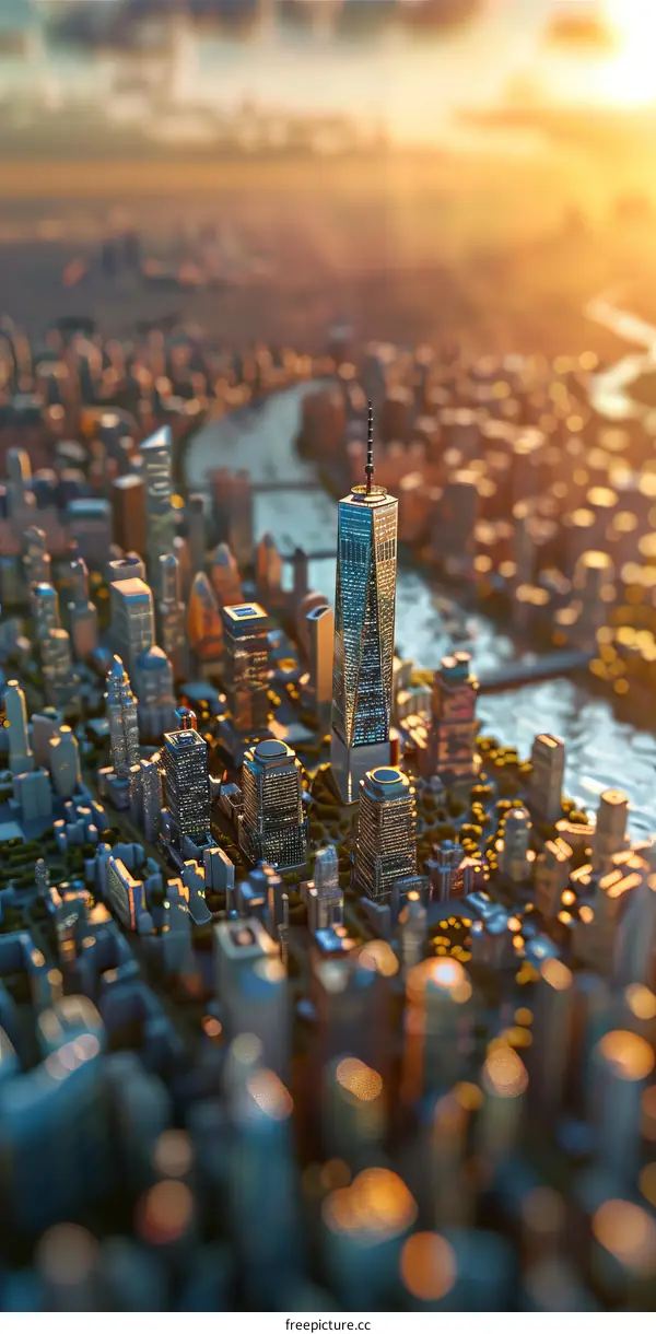 Miniature New York City at Sunset: Tilt-Shift Photography