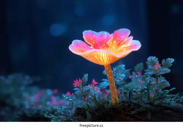 Glowing Mushroom in Mystic Forest