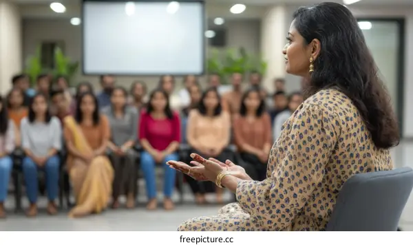 Business Conference Presentation Indian Woman
