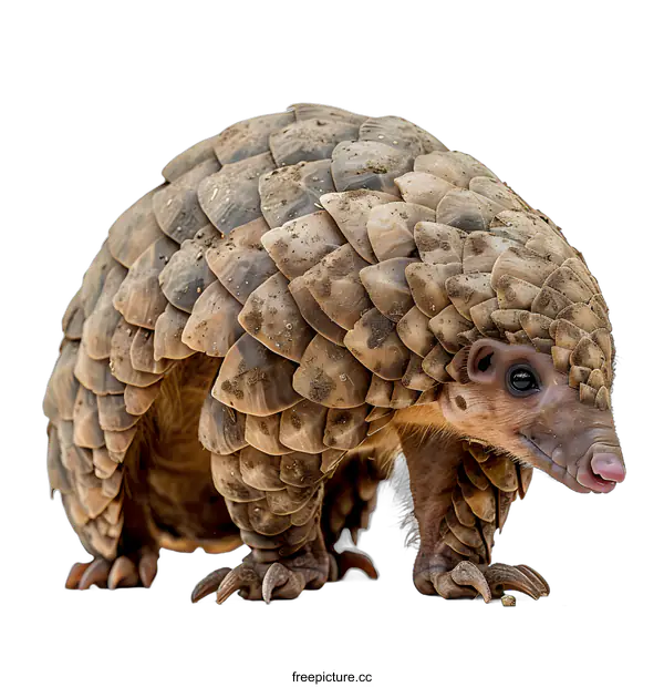 [Transparent Background PNG]Pangolin on a White Background