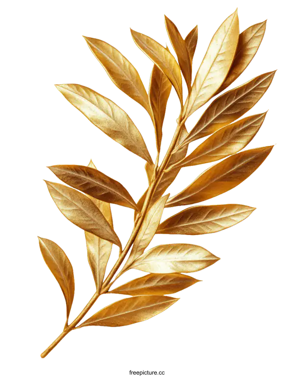 [Transparent Background PNG]Golden Leaves Branch Illustration