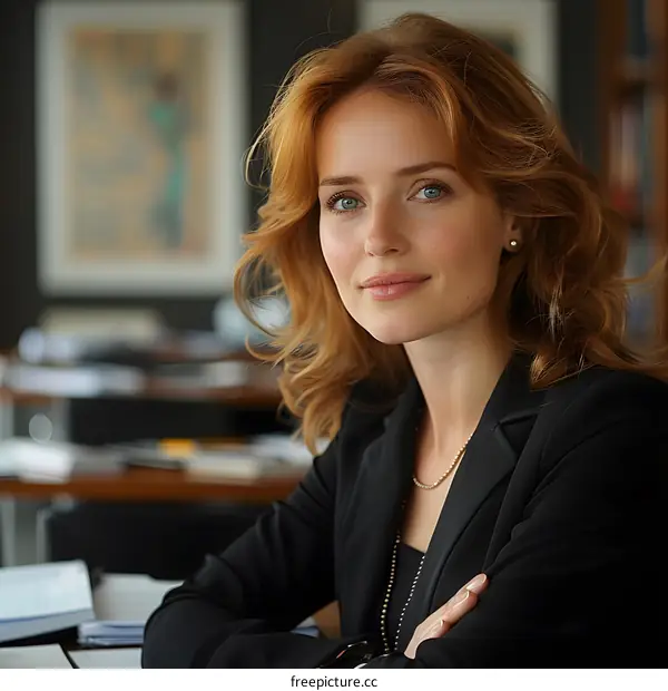portrait of a beautiful redheaded businesswoman