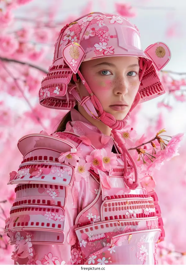 Samurai Girl in Pink