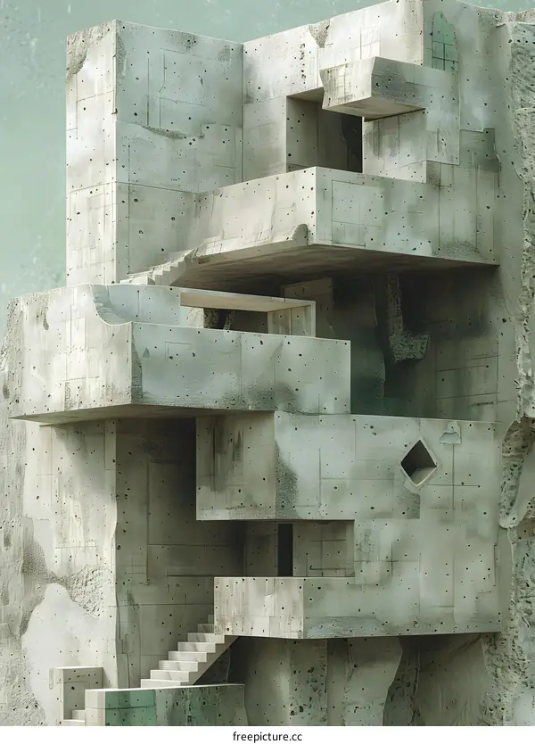 Abstract Concrete Building Exterior Design