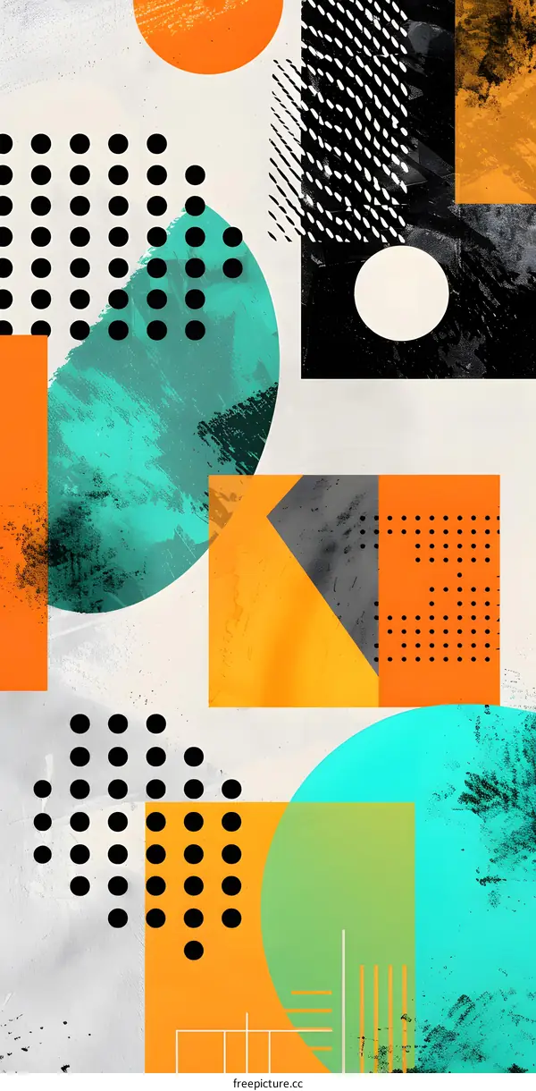 Abstract Geometric Shapes with Grunge Texture