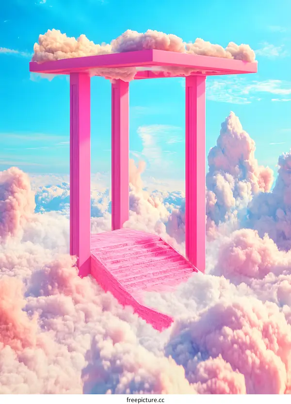 Pink Stairway to Heaven in the Clouds