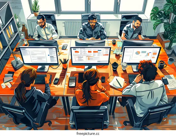 Colleagues working together in an office