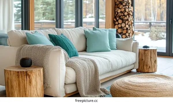 Modern Cozy Living Room with Natural Elements
