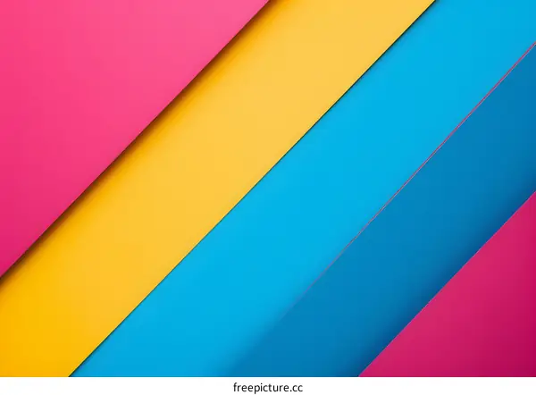 Abstract Background with Diagonal Lines in Pink, Yellow and Blue