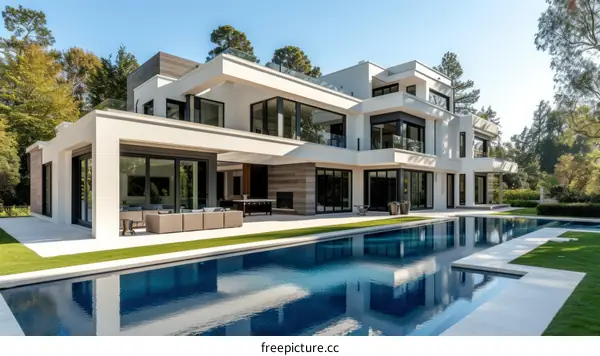 Modern luxury house with pool and terrace