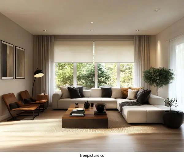 Modern Living Room Interior Design Illustration