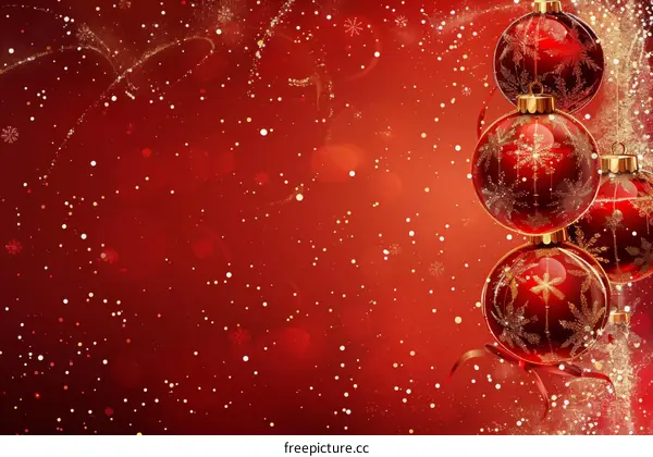 Golden Glitter on Red Background