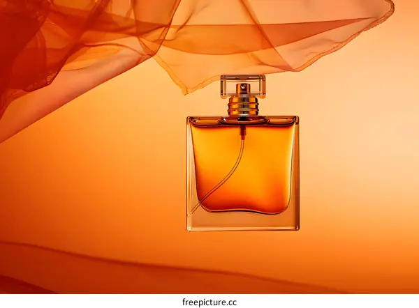 Orange Fabric And Perfume Bottle