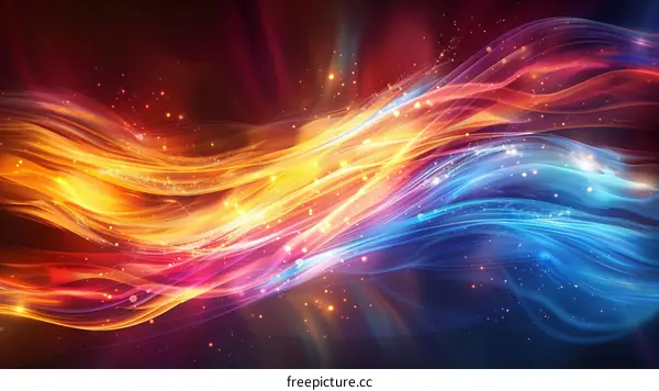 Abstract Wavy Fire and Ice Background