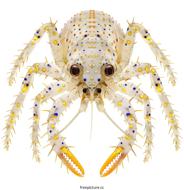 Colorful Squat Lobster on White Background