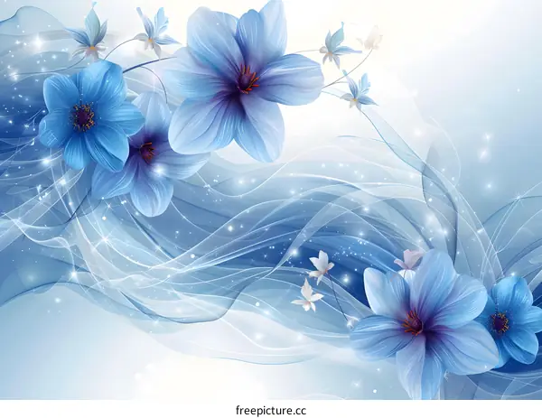 Blue flower art illustration