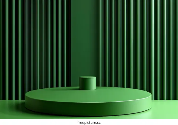 Green Minimalist Geometric Product Display