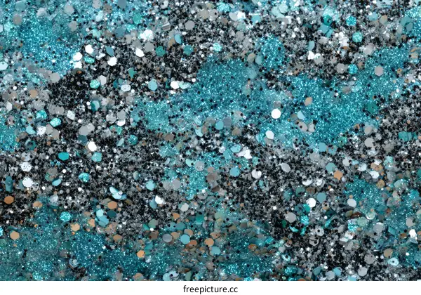 Abstract Texture of Turquoise and Silver Glitter