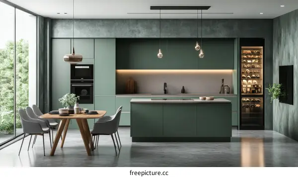 Modern Green Kitchen Interior Design