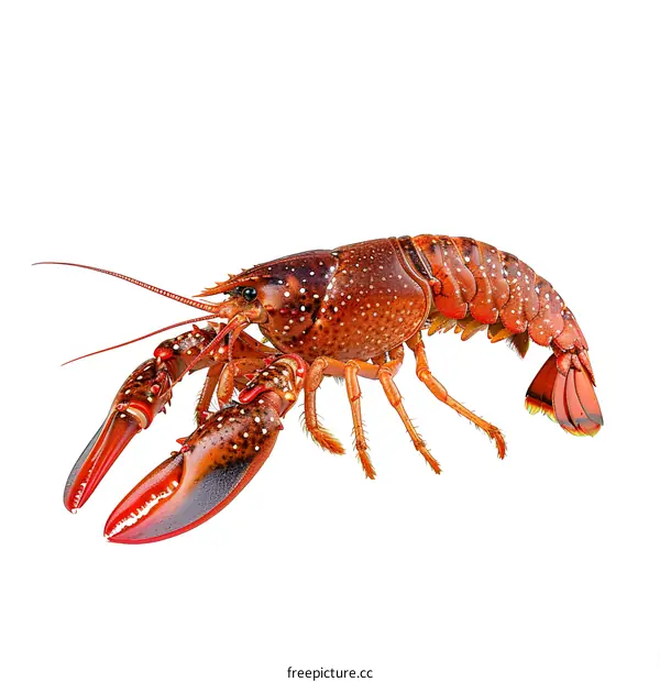 A red lobster isolated on a white background
