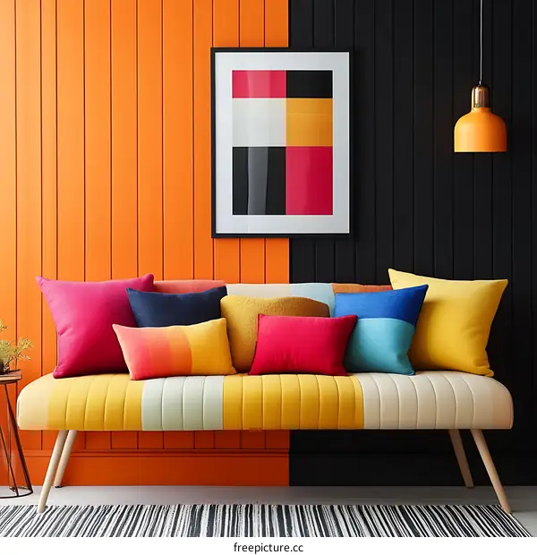 Colorful Sofa in a Modern Living Room
