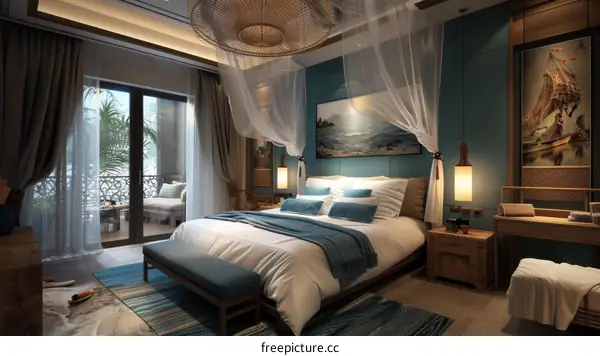 Tropical style bedroom interior design