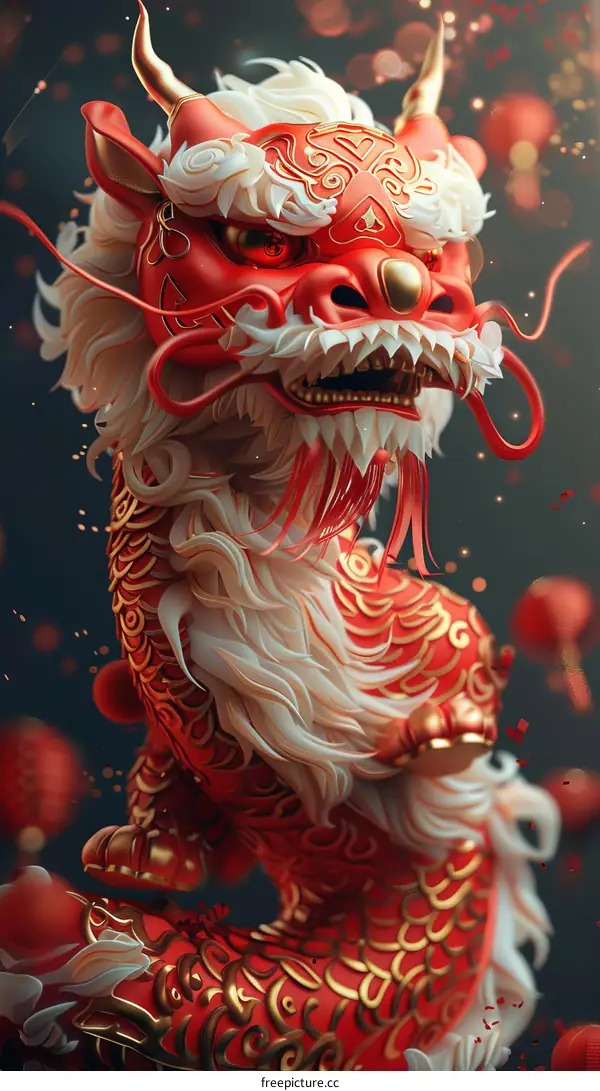 Chinese Dragon Dancing for Good Luck and Fortune