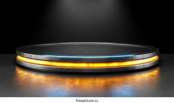 Modern Metal Podium with Warm Lighting